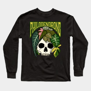 Philodendron Skull For House Plant Lovers Long Sleeve T-Shirt